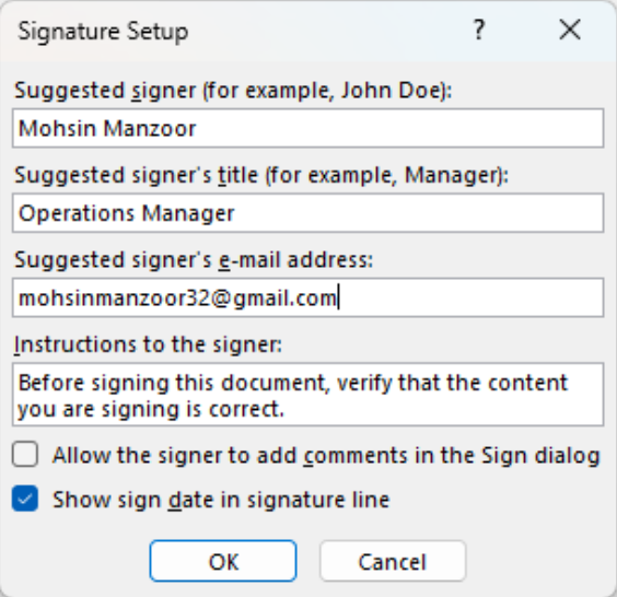 Finalize your signature